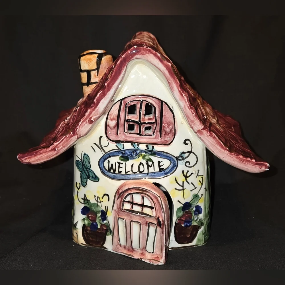 Blue Sky Clayworks Designed by Heather Goldminc Welcome Tea Light Candle House